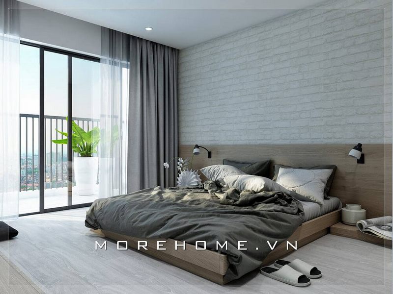 Mẫu giường ngủ chung cư được thiết kế theo kiểu dáng hiện đại, đơn giản tạo cho không gian thêm phần năng động và trẻ trung